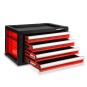EBERTH Boîte à outils avec 4 tiroirs rouge